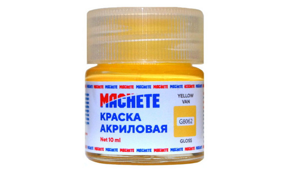 Краска акриловая  10 мл. Желтый фургон, глянцевый